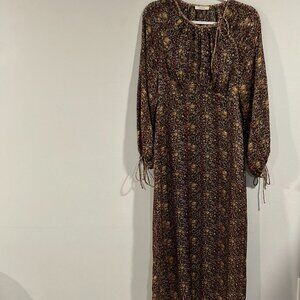 Doen Floral Silk Maxi Dress Size M